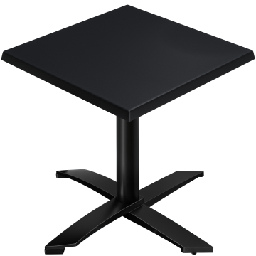 WTG | Bistro Außen Tisch | B: T: H:  70 x 70 x 75,5 cm | Schwarz  / Schwarz | Quadratisch | Zusatzgewicht