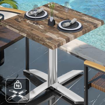 WTG | Bistro Außen Tisch | B: T: H:  60 x 60 x 75,5 cm | Vintage Old / Aluminium | Quadratisch | Zusatzgewicht