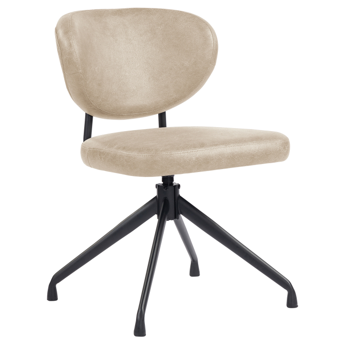 Yara | Silla de hotel | Beige | Cuero | Base giratoria