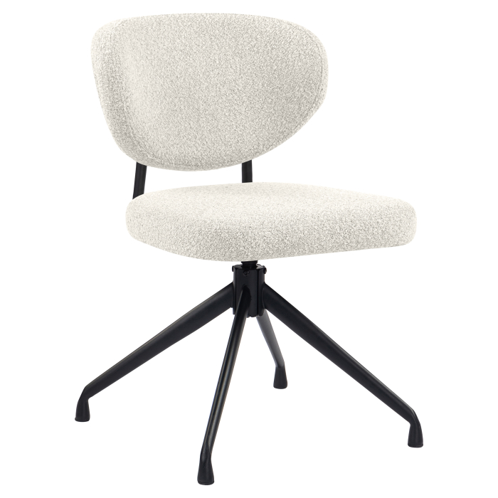 Yara | Hotelstoel | Crème | Teddystof | Draaivoet