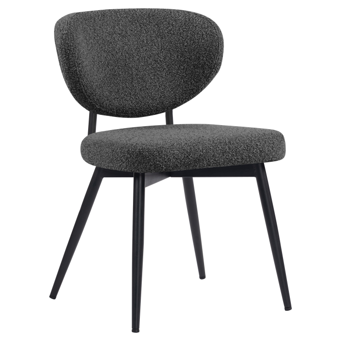 Yara | Silla de hotel | Gris oscuro | Tela de peluche