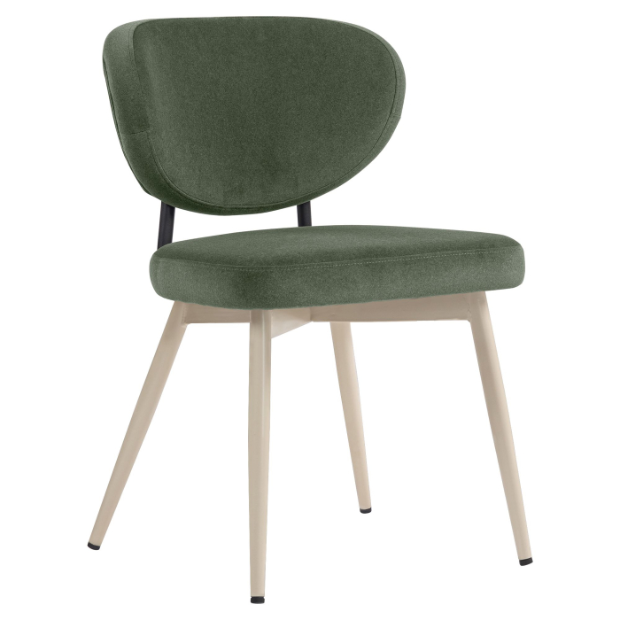 Yara | Hotelstoel | Groen | Fluweel | Wit frame