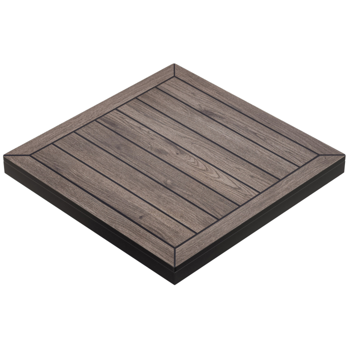 YACHT STEEL | Gastro CDF Außen Tischplatte | 60 x 60 x 4,2 cm | Light Wenge | Quadratisch