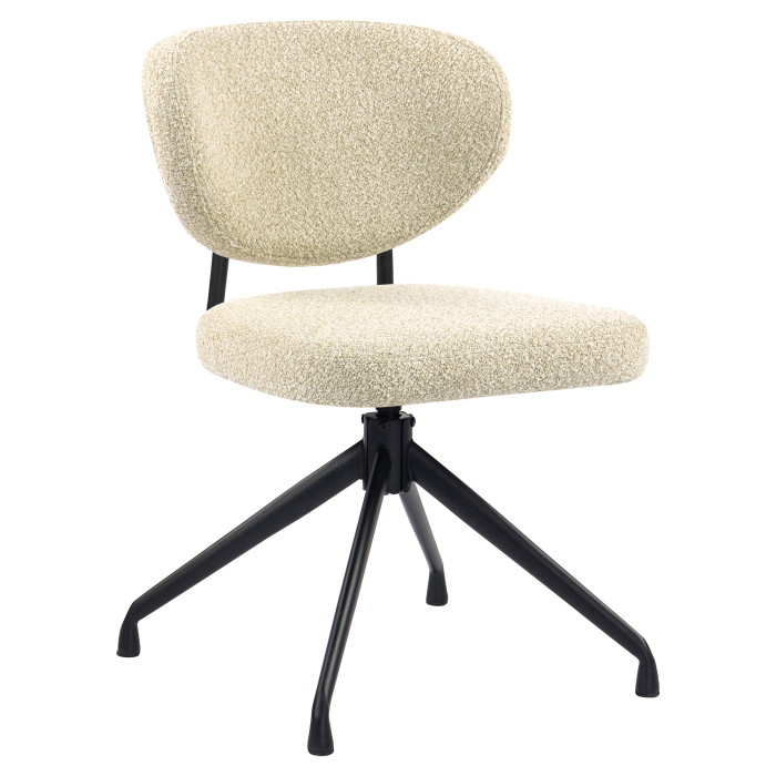 Yara | Hotel Stuhl | Beige | Teddystoff | Drehfuß