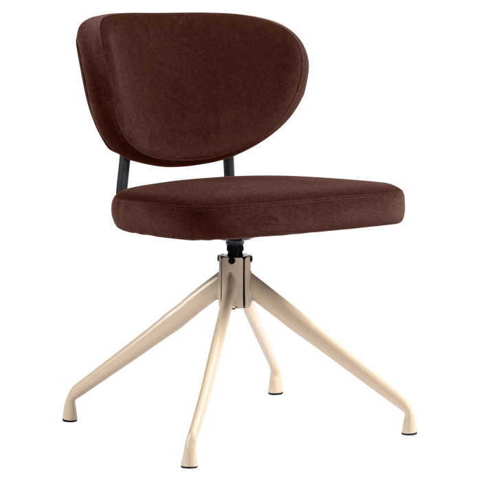 Yara | Hotel Chair | Red Bronze | Velvet | Swivel Base | White Frame