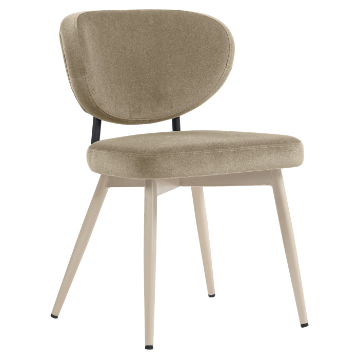 Yara | Silla de hotel | Gris topo | Terciopelo | Estructura blanca