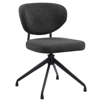 Yara | Hotel Chair | Dark Grey | Teddy Fabric | Swivel Base