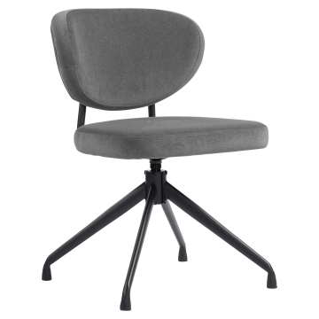 Yara | Hotel Chair | Grey | Velvet | Swivel Base