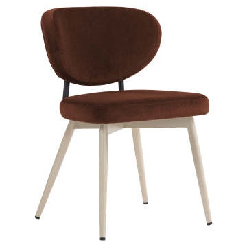 Yara | Hotel Chair | Red Bronze | Velvet | White Frame