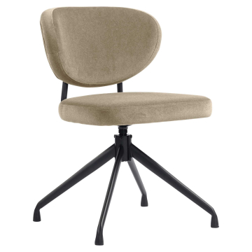 Yara | Hotelstol | Taupe | Fløjl | Drejebase