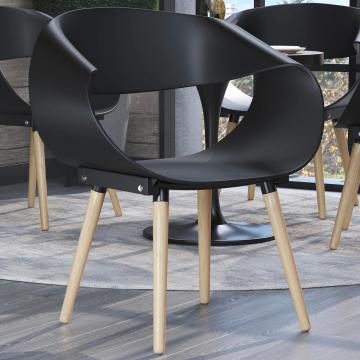 ZANOTI | Gegoten Plastic Stoel | Zwart | Plastic