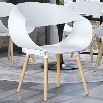 ZANOTI | Gegoten Plastic Stoel | Wit | Plastic