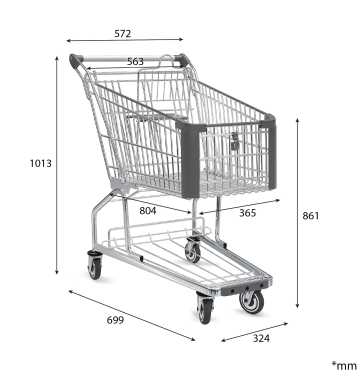 ZEUS | Shopping Trolley | 125 litres | Anthracite | + child seat | + Shelf