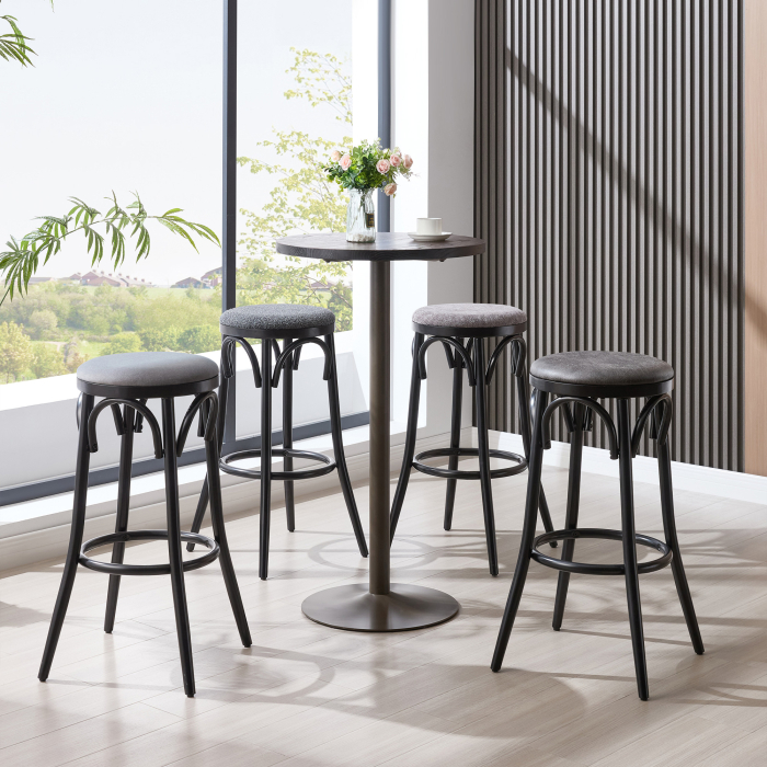 Louise | Tabouret de bar en bois contreplaqué | Bois | Beige | Tissu en peluche Louise | Tabouret de bar en bois contreplaqué | Bois | Beige | Tissu en peluche